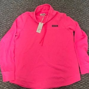 Vineyard Vines Womens Pink Cowelneck Shep Shirt